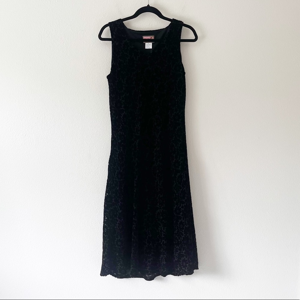 Velvet MIDI Black Sleeveless Dress Size Med